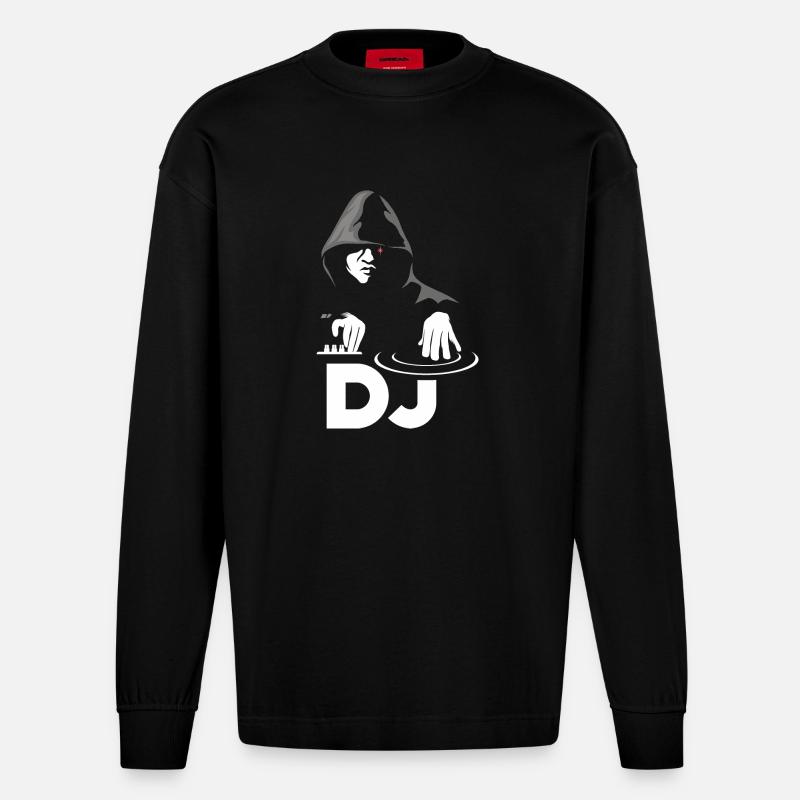 DJ - Heavyweight Oversized Organic Langarmshirt Made in EU - SOLID BLACK