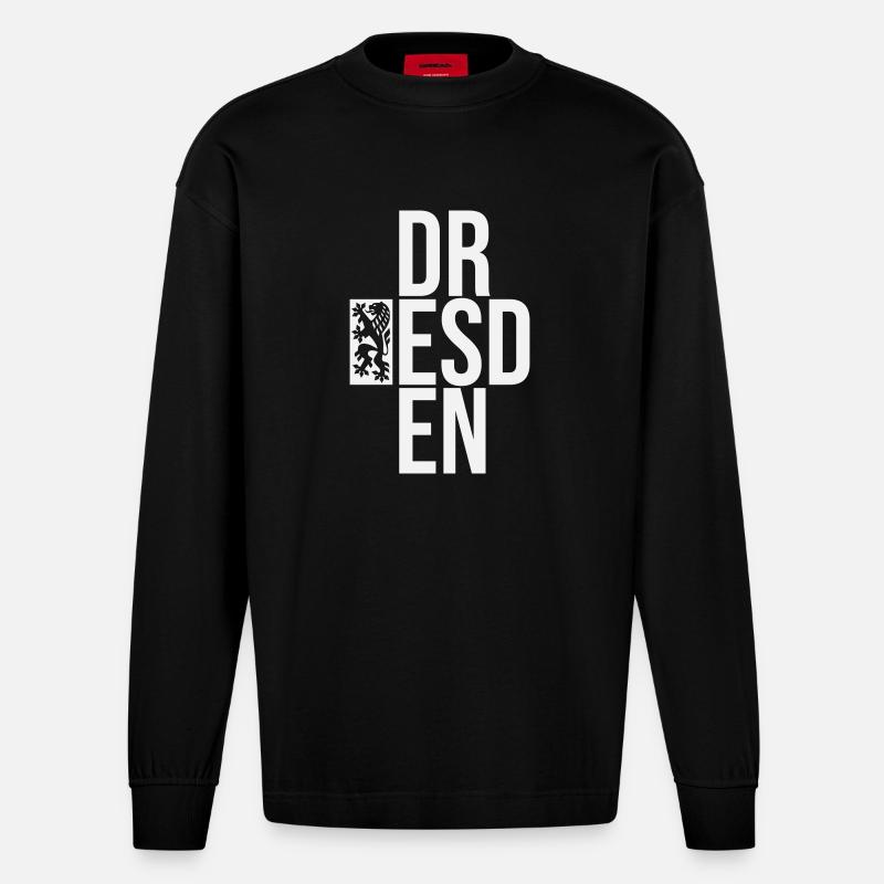 DR ESD EN - Manches longues bio épais oversize fabriqué en UE - SOLID BLACK