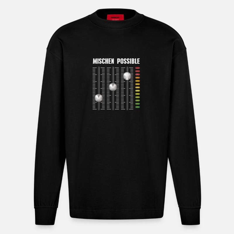Mischen Possible - Heavyweight Oversized Organic Langarmshirt Made in EU - SOLID BLACK