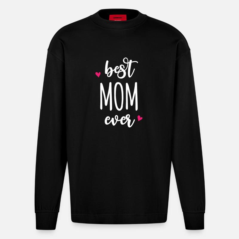 Beste Mutter aller Zeiten - Heavyweight Oversized Organic Langarmshirt Made in EU - SOLID BLACK