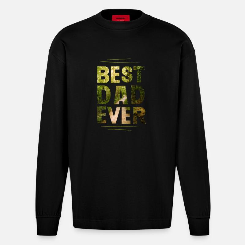 Bester Papa - Heavyweight Oversized Organic Langarmshirt Made in EU - SOLID BLACK