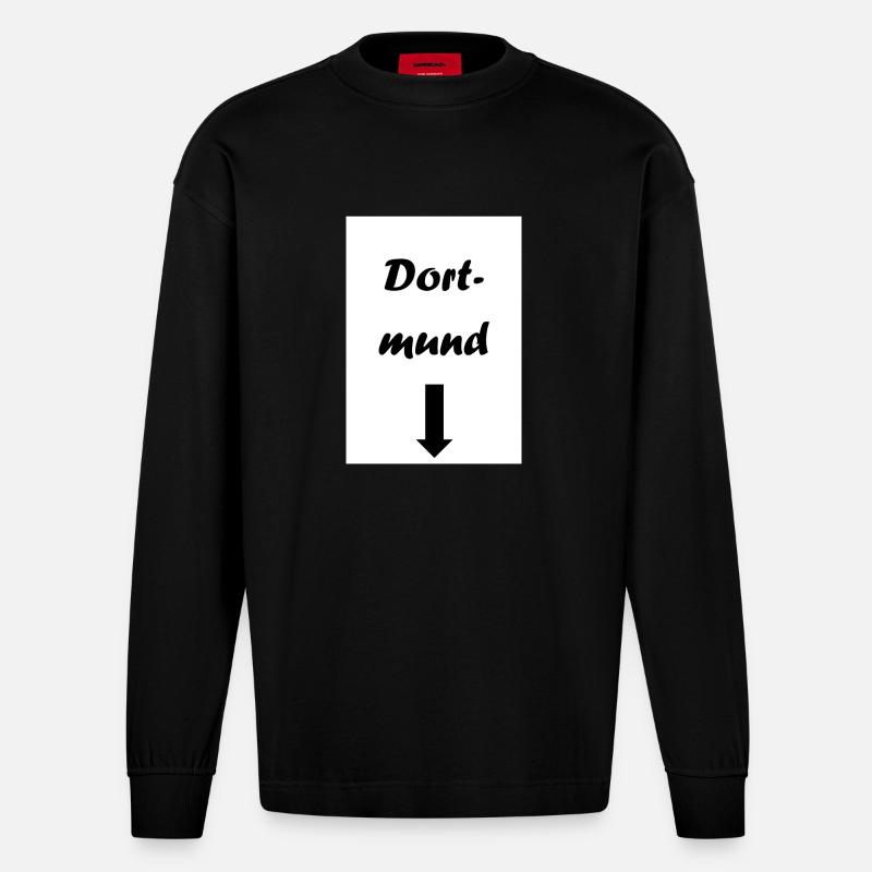 dortmund - Heavyweight Oversized Organic Langarmshirt Made in EU - SOLID BLACK