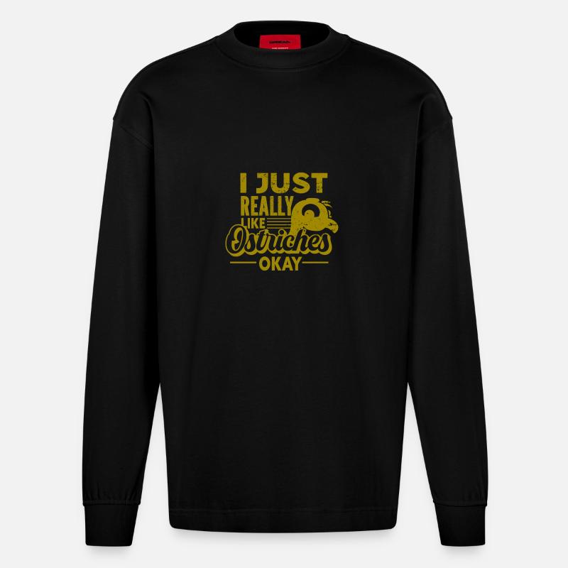 Strauss - Vogel - Heavyweight Oversized Organic Langarmshirt Made in EU - SOLID BLACK