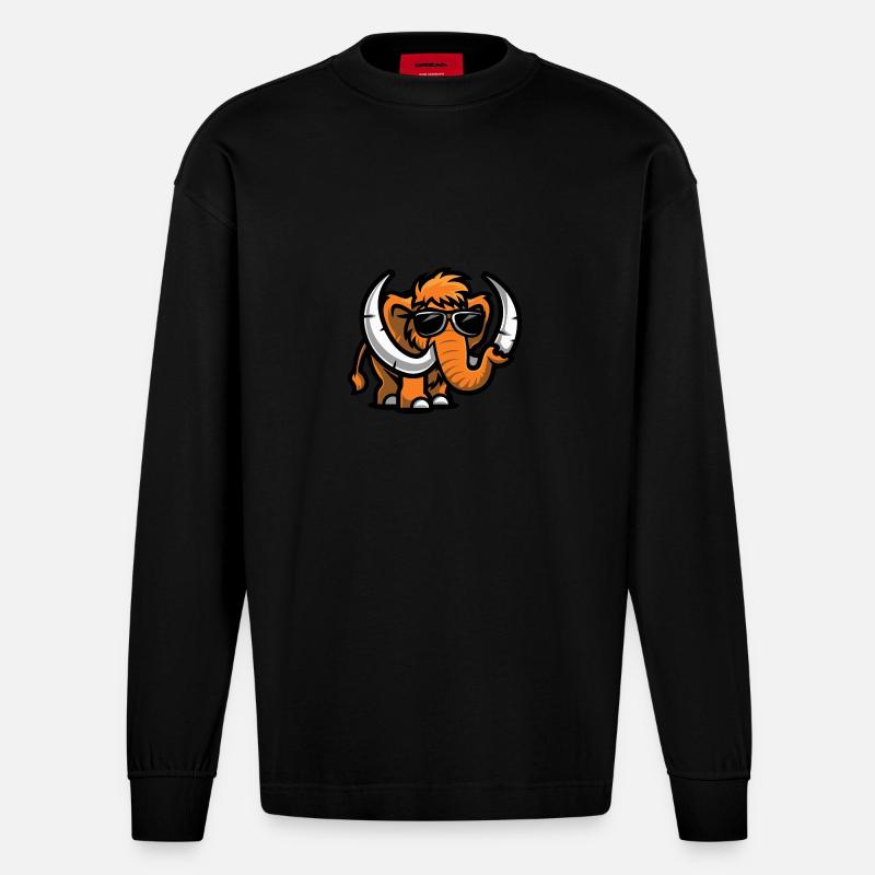 Mammut Comic Cool - Heavyweight Oversized Organic Langarmshirt Made in EU - SOLID BLACK