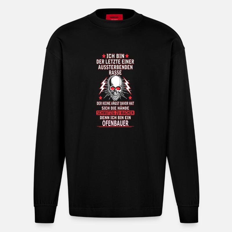 OFENBAUER - Heavyweight Oversized Organic Langarmshirt Made in EU - SOLID BLACK