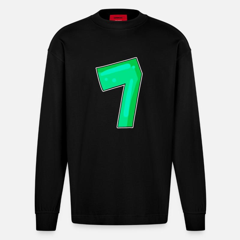Numéro 7 Numéro Sept - Manches longues bio épais oversize fabriqué en UE - SOLID BLACK