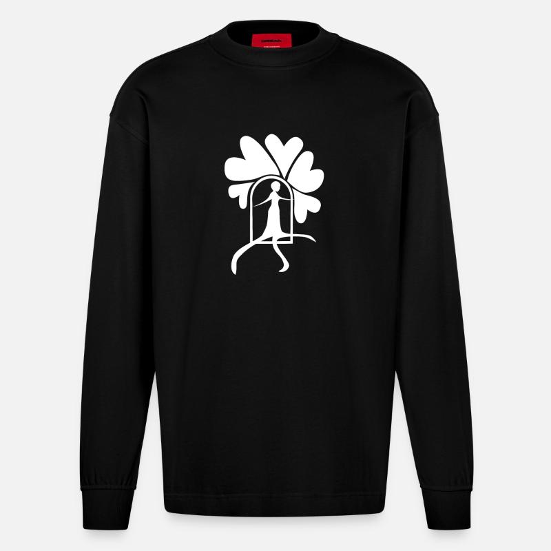 Sortez blanc - Manches longues bio épais oversize fabriqué en UE - SOLID BLACK
