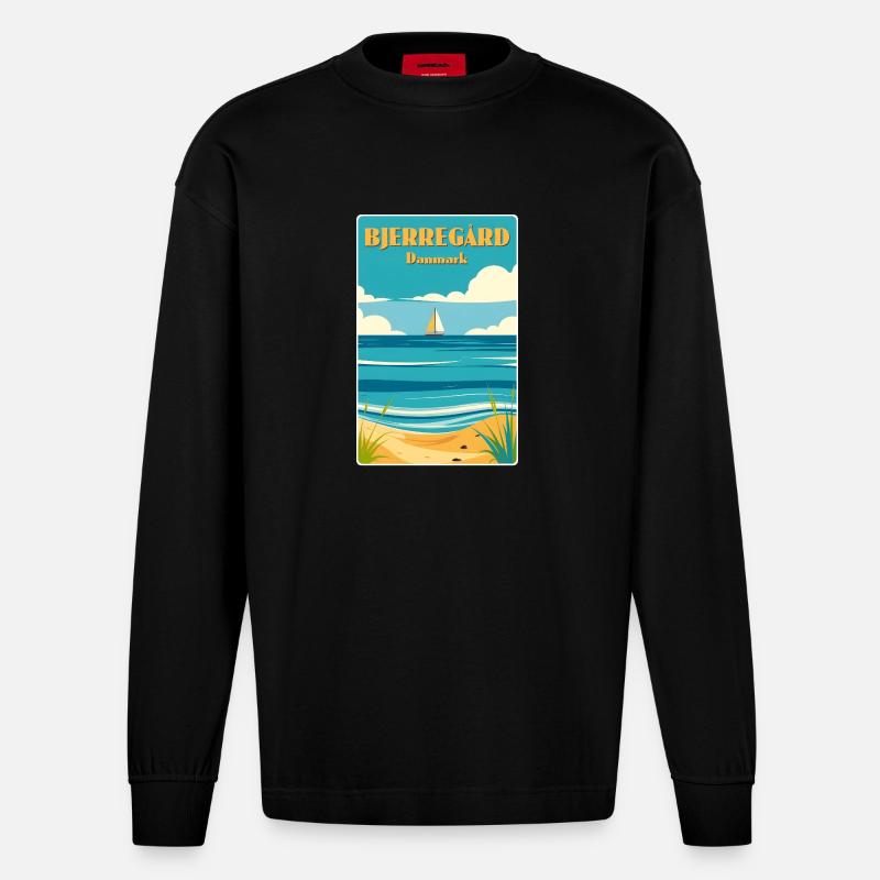 Bjerregard, Danemark - Manches longues bio épais oversize fabriqué en UE - SOLID BLACK