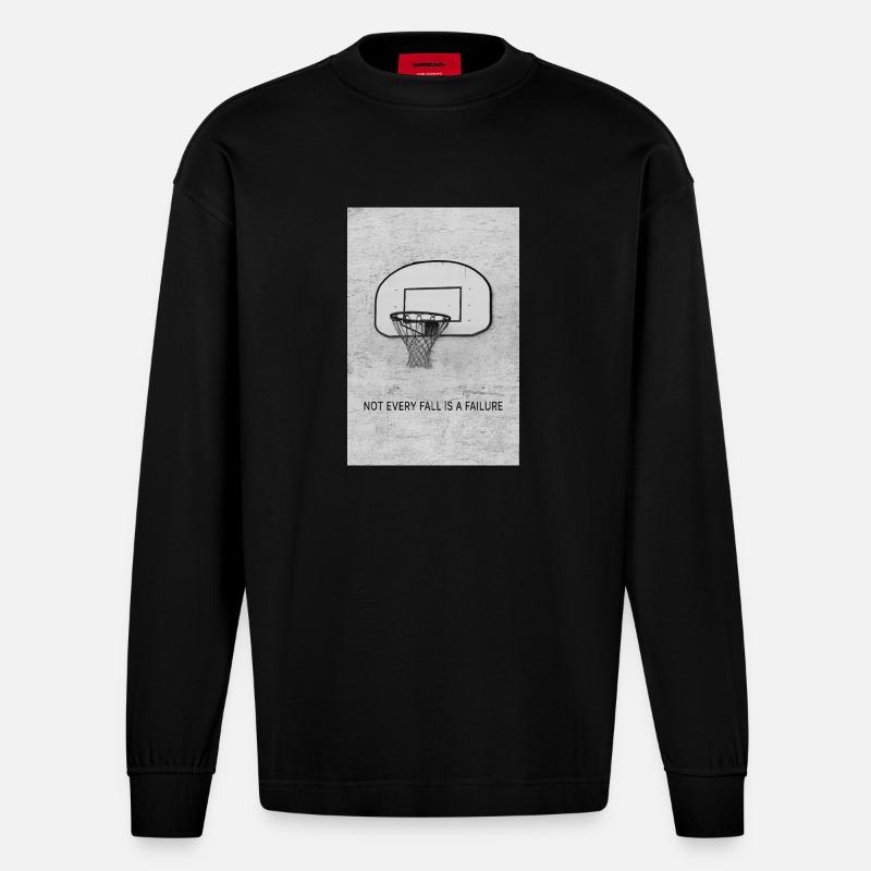 Not every fall is a failure - Heavyweight Oversized Organic Longsleeve Shirt Made in EU - SOLID BLACK
