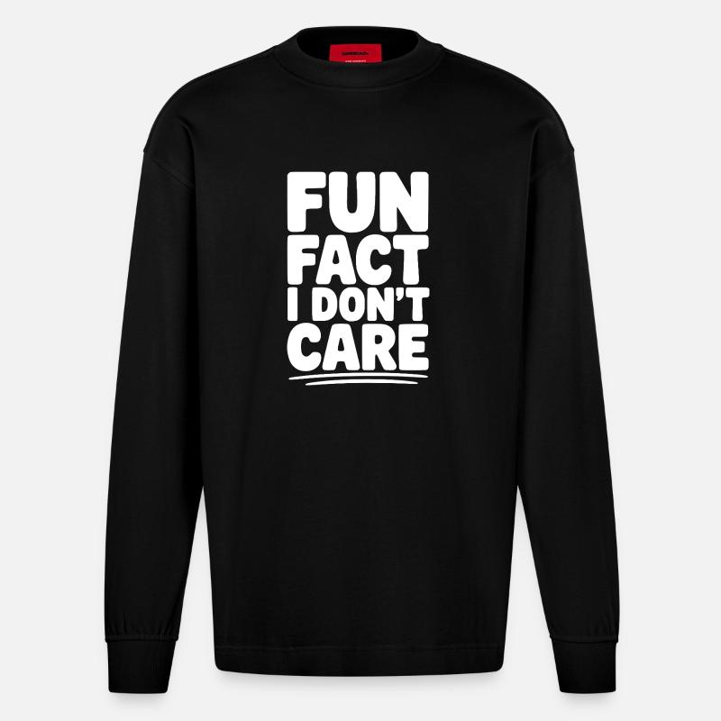 Fun Fact: Mir ist das egal - Heavyweight Oversized Organic Langarmshirt Made in EU - SOLID BLACK