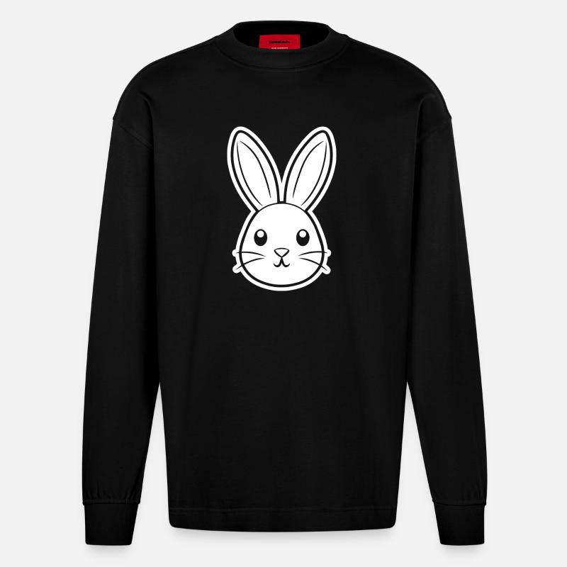 Lapin Lapin - Manches longues bio épais oversize fabriqué en UE - SOLID BLACK