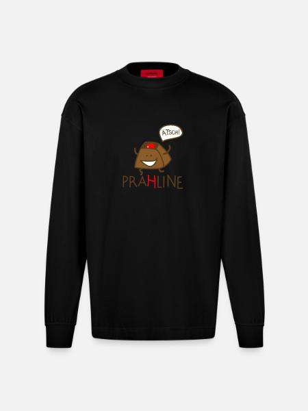 Praline - Heavyweight Oversized Organic Langarmshirt Made in EU - SOLID BLACK
