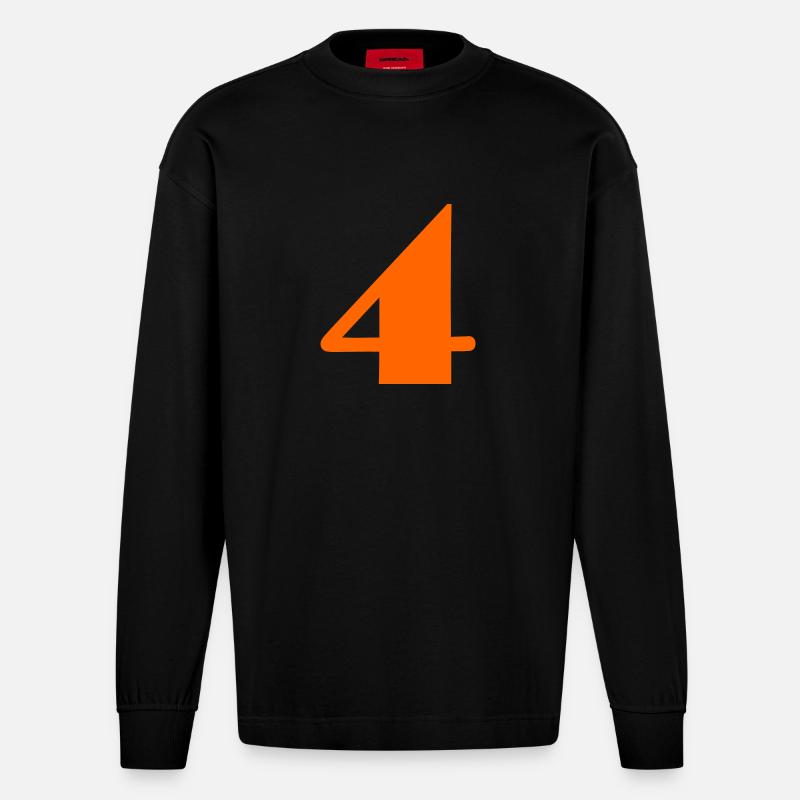 4 ANS,4e ANNIVERSAIRE,ANNIVERSAIRE 4 ANS - Manches longues bio épais oversize fabriqué en UE - SOLID BLACK