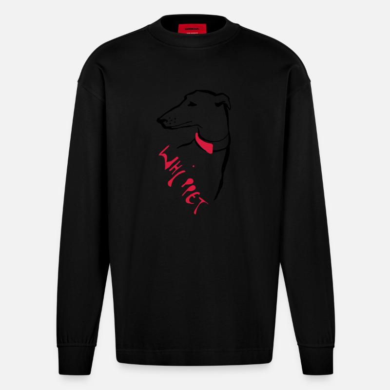 Whippet - Heavyweight Oversized Organic Langarmshirt Made in EU - SOLID BLACK