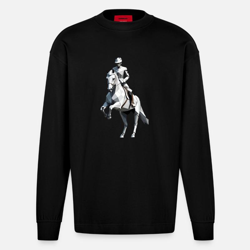 Cavalier Low Poly - Ballet Design - Manches longues bio épais oversize fabriqué en UE - SOLID BLACK