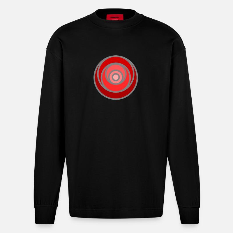Graphic No. 7 - Heavyweight Oversized Organic Langarmshirt Made in EU - SOLID BLACK