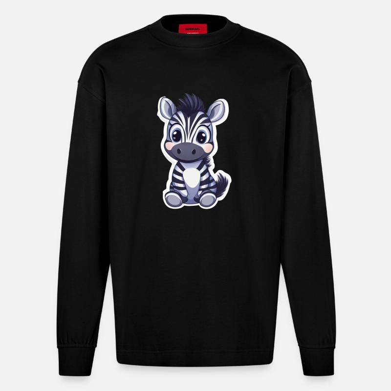 Zebra - Heavyweight Oversized Organic Langarmshirt Made in EU - SOLID BLACK