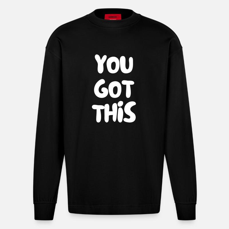 Du hast das verstanden - Heavyweight Oversized Organic Langarmshirt Made in EU - SOLID BLACK