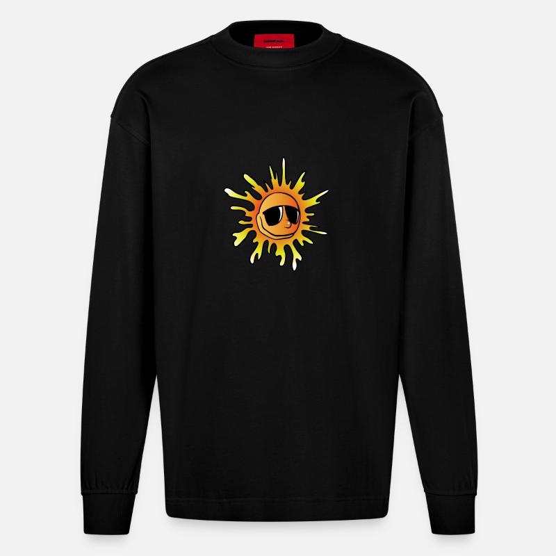 Sonne Comic - Heavyweight Oversized Organic Langarmshirt Made in EU - SOLID BLACK