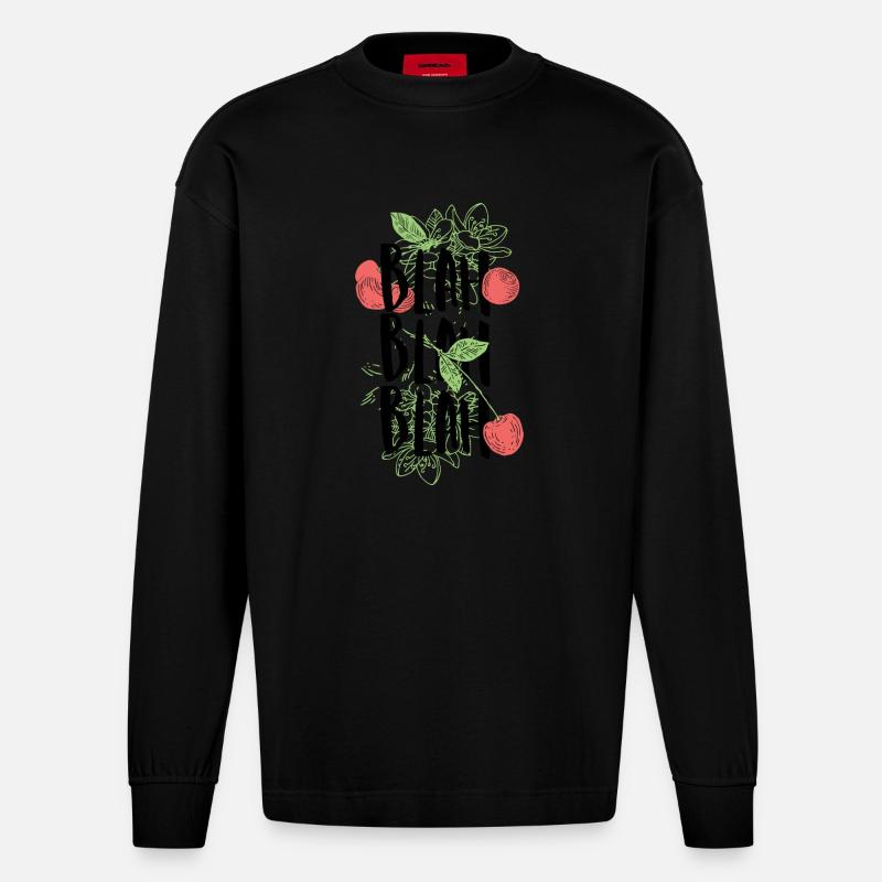Bla, bla, bla - Heavyweight Oversized Organic Langarmshirt Made in EU - SOLID BLACK