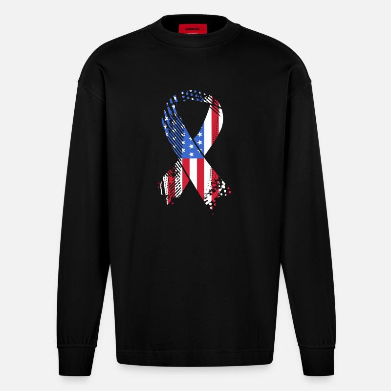 Multiple Sclerosis MS - Heavyweight Oversized Organic Longsleeve Shirt Made in EU - SOLID BLACK