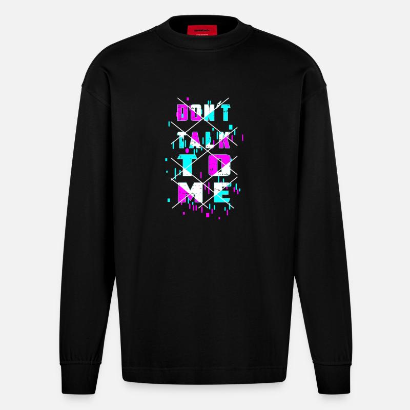 Ne me parle pas ! - Manches longues bio épais oversize fabriqué en UE - SOLID BLACK
