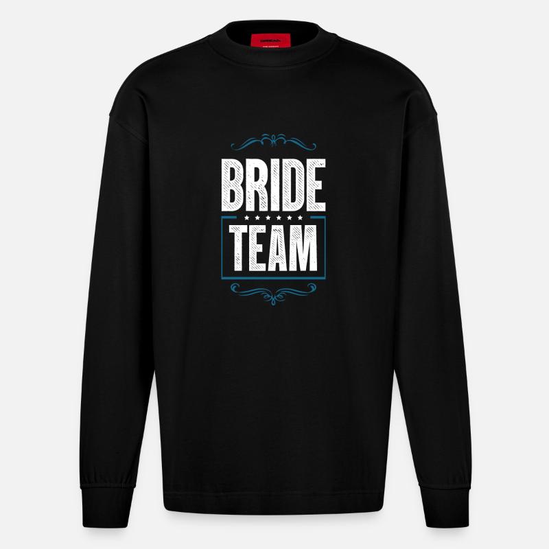 Bride Crew - Heavyweight Oversized Organic Langarmshirt Made in EU - SOLID BLACK