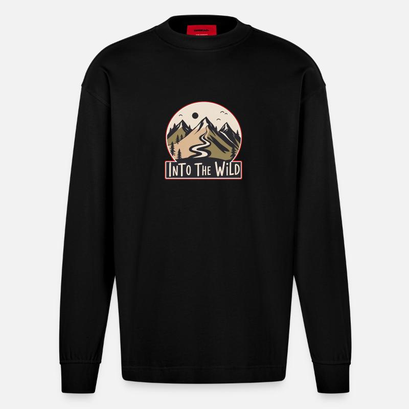 IntoTheWild - Heavyweight Oversized Organic Langarmshirt Made in EU - SOLID BLACK