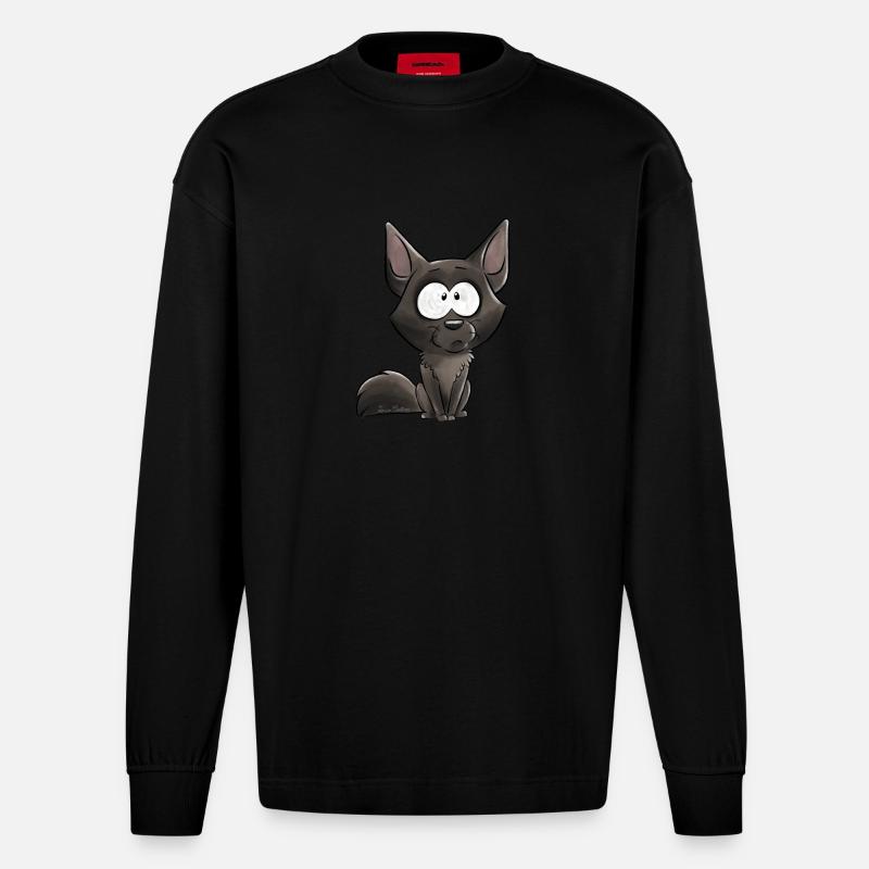 Kelpie - Heavyweight Oversized Organic Langarmshirt Made in EU - SOLID BLACK
