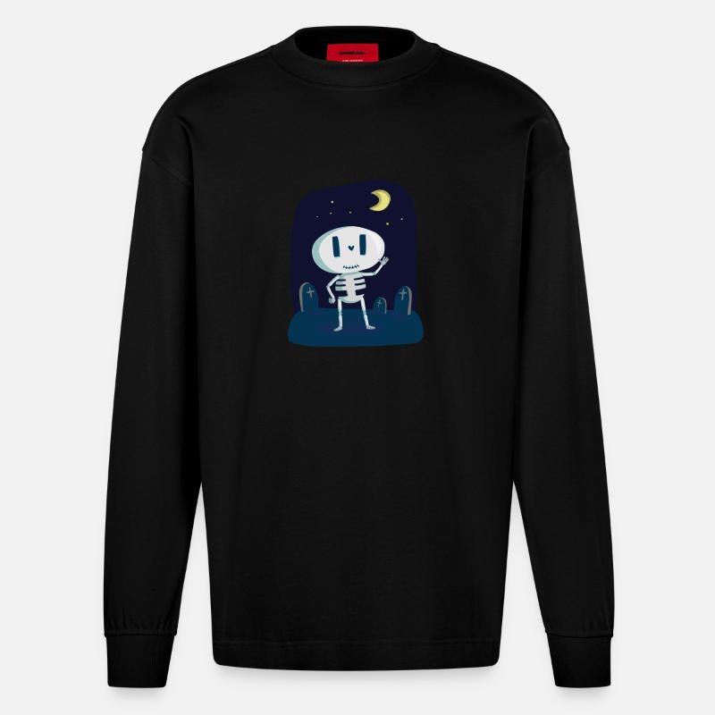 hallowee n721 - Heavyweight Oversized Organic Langarmshirt Made in EU - SOLID BLACK