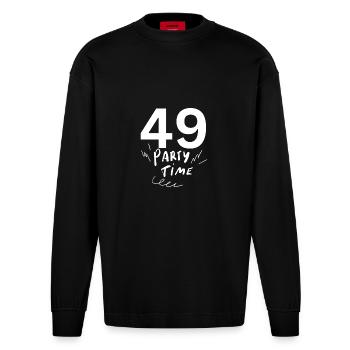 49 - Heavyweight Oversized Organic Langarmshirt Made in EU - SOLID BLACK - Vorne