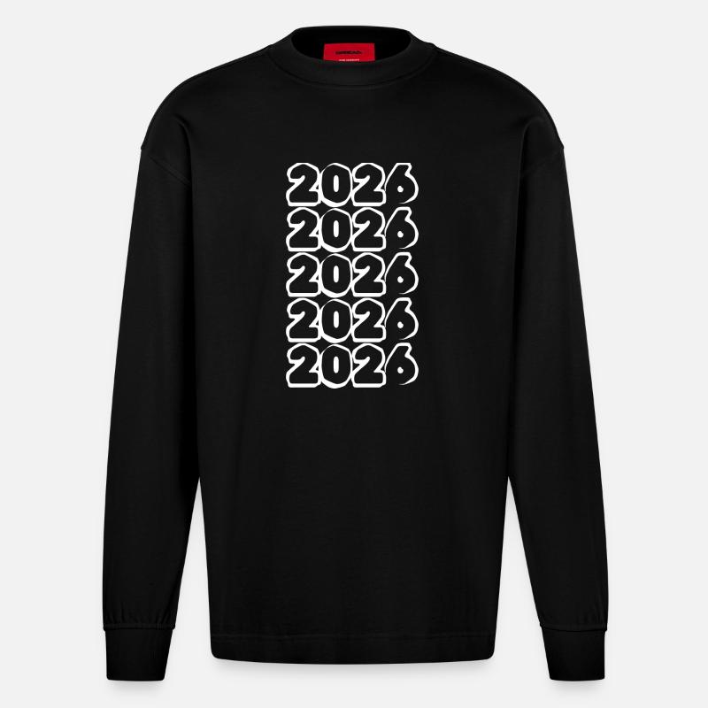 weiß 2026 - Heavyweight Oversized Organic Langarmshirt Made in EU - SOLID BLACK