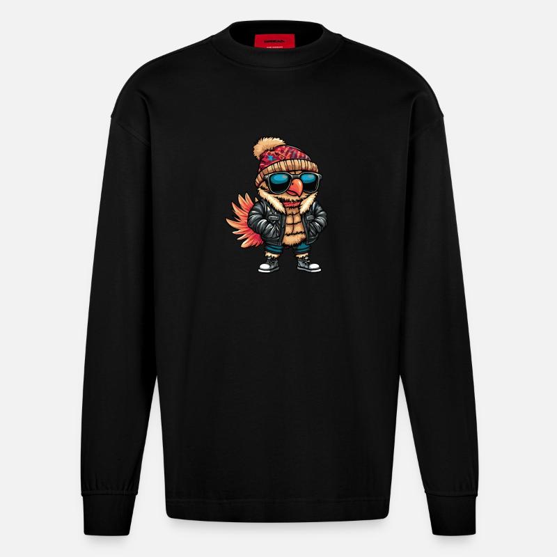Truthan Winter Comic - Heavyweight Oversized Organic Langarmshirt Made in EU - SOLID BLACK
