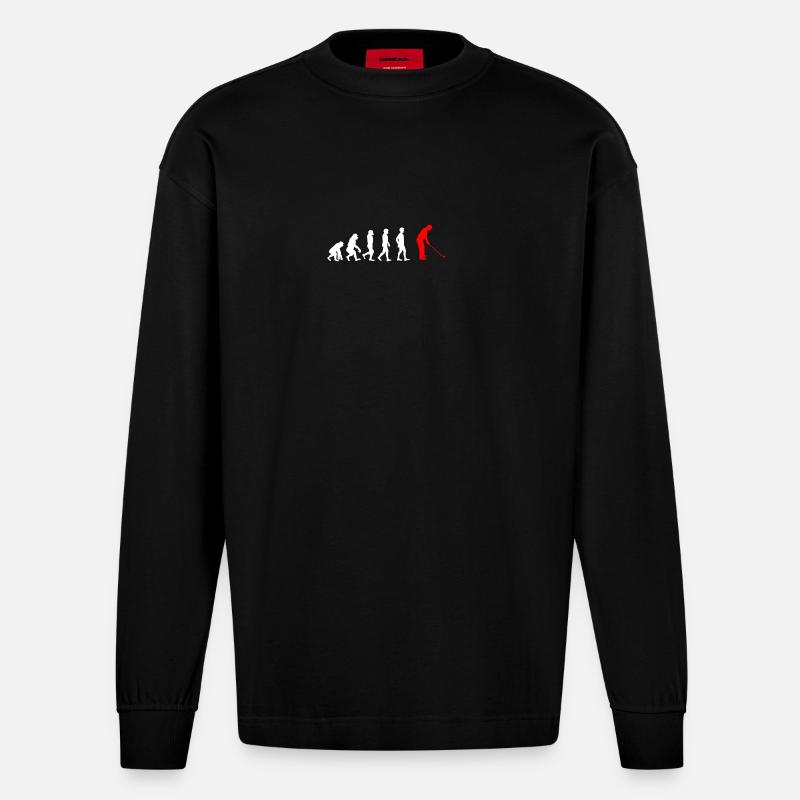EVOLUTION golf sports golfer - Heavyweight Oversized Organic Langarmshirt Made in EU - SOLID BLACK