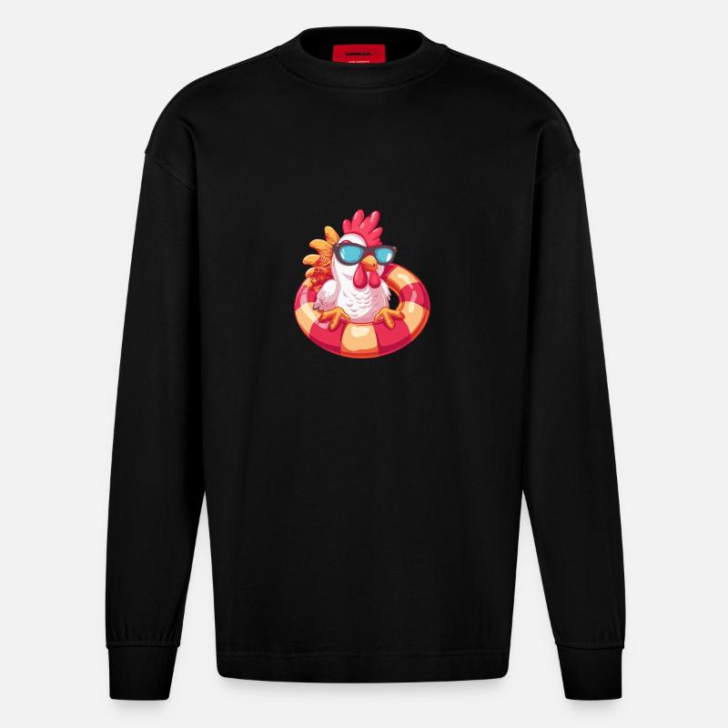Hahn Comic Cool - Heavyweight Oversized Organic Langarmshirt Made in EU - SOLID BLACK