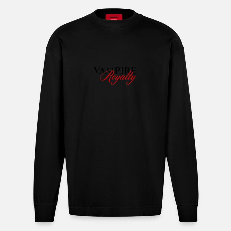 Fantasy / Vampire / Dracula: Vampire Royalty - Heavyweight Oversized Organic Langarmshirt Made in EU - SOLID BLACK