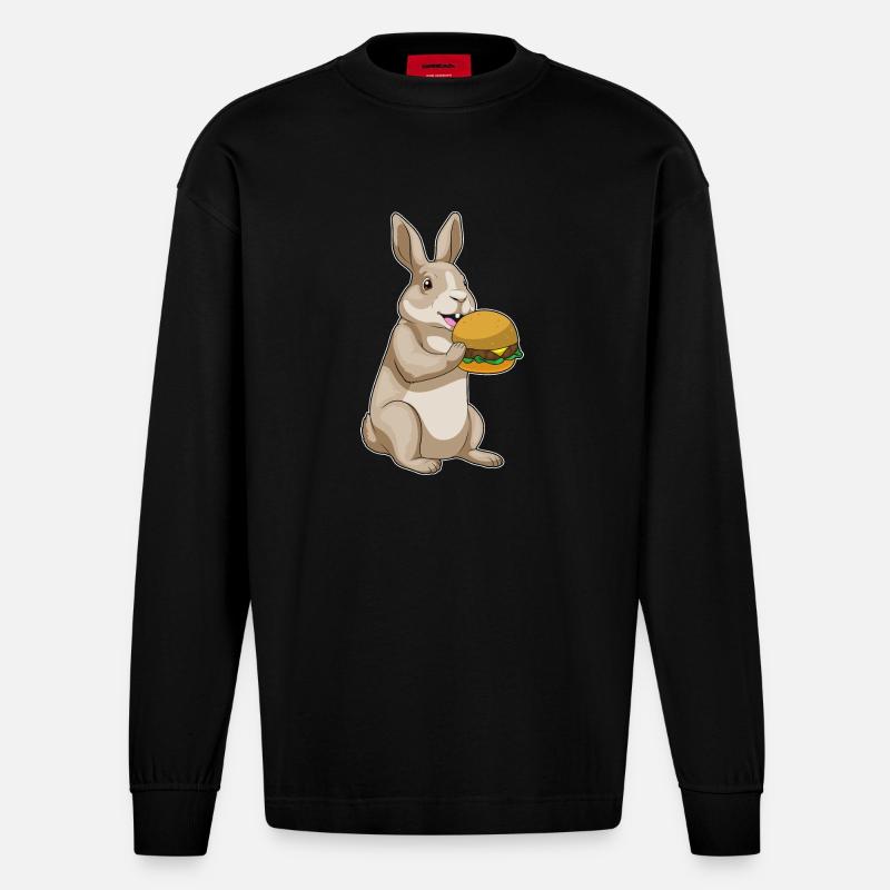 Hase Hamburger - Heavyweight Oversized Organic Langarmshirt Made in EU - SOLID BLACK
