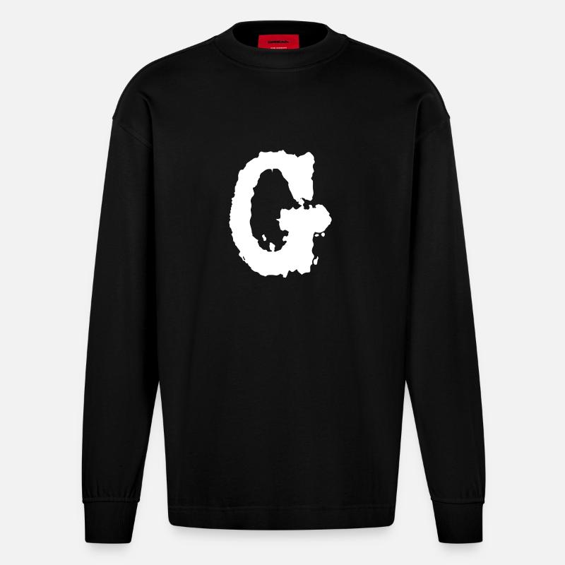 G - Heavyweight Oversized Organic Langarmshirt Made in EU - SOLID BLACK