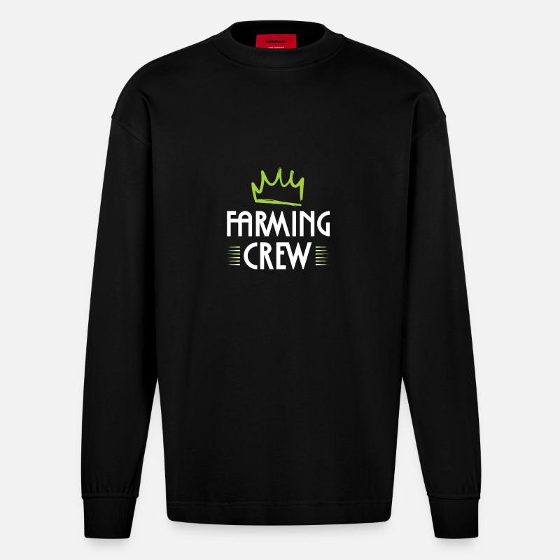 Farming Crew - Heavyweight Oversized Organic Langarmshirt Made in EU - SOLID BLACK