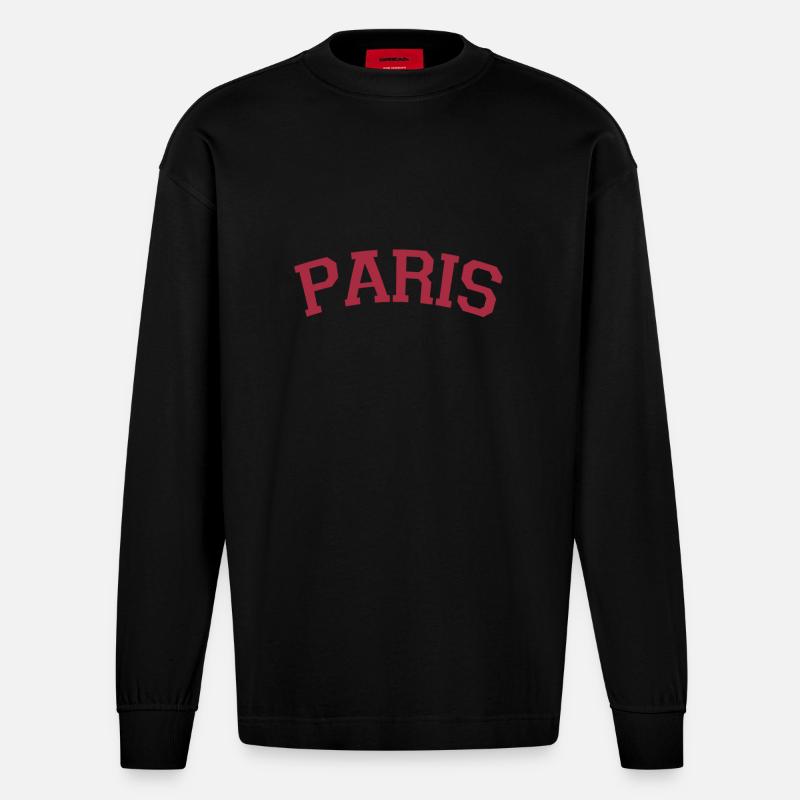 Paris - Heavyweight Oversized Organic Langarmshirt Made in EU - SOLID BLACK