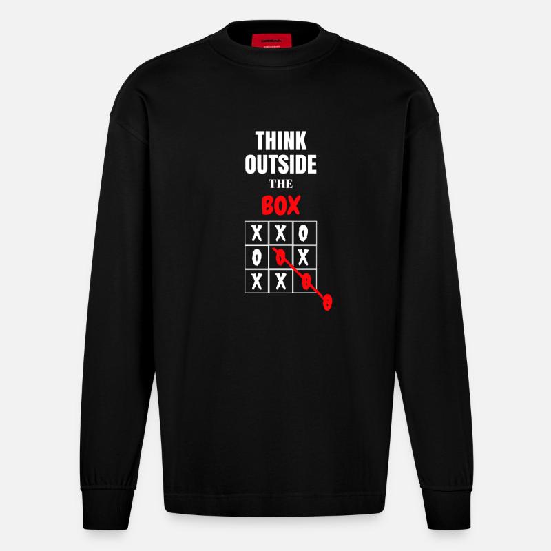 THINK OUTSIDE - Heavyweight Oversized Organic Langarmshirt Made in EU - SOLID BLACK