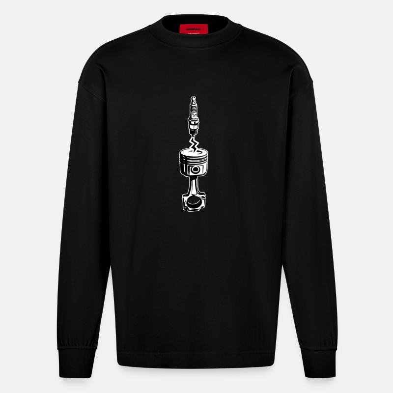 Spark & Piston - Manches longues bio épais oversize fabriqué en UE - SOLID BLACK