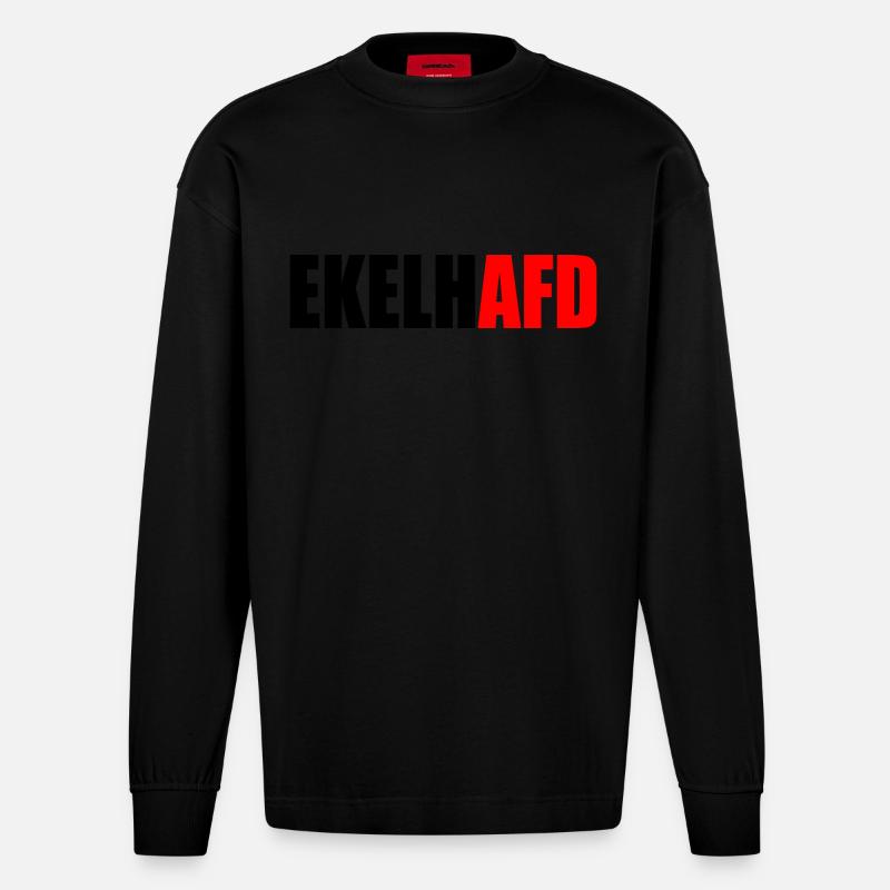 ekelhafd - Heavyweight Oversized Organic Langarmshirt Made in EU - SOLID BLACK