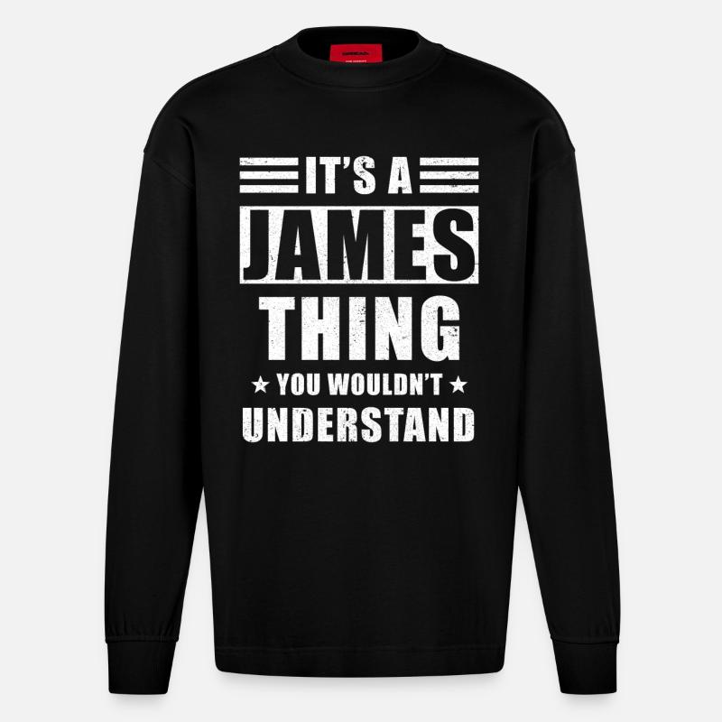 James Geschenk - Heavyweight Oversized Organic Langarmshirt Made in EU - SOLID BLACK