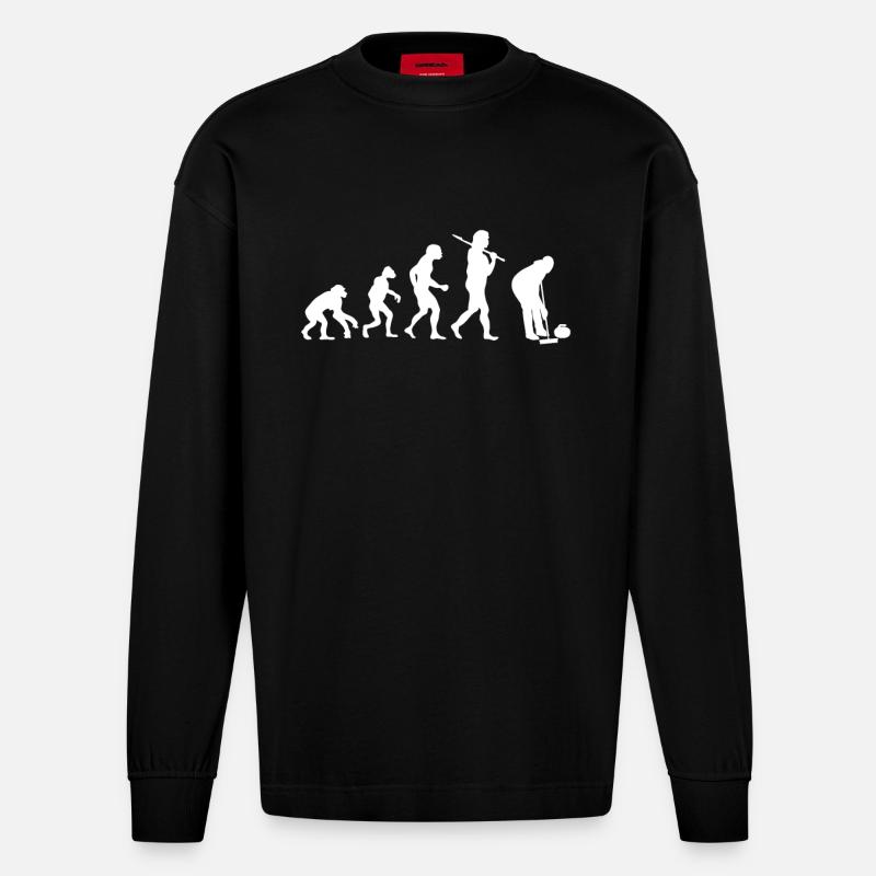 Evolution Curling - Manches longues bio épais oversize fabriqué en UE - SOLID BLACK