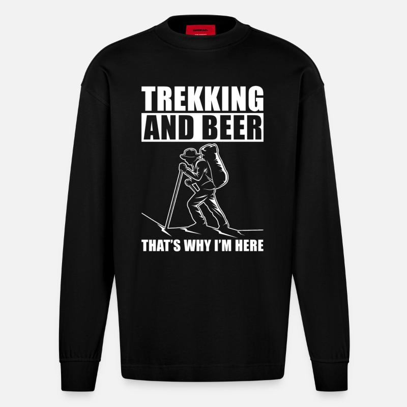 Trekking - Heavyweight Oversized Organic Langarmshirt Made in EU - SOLID BLACK