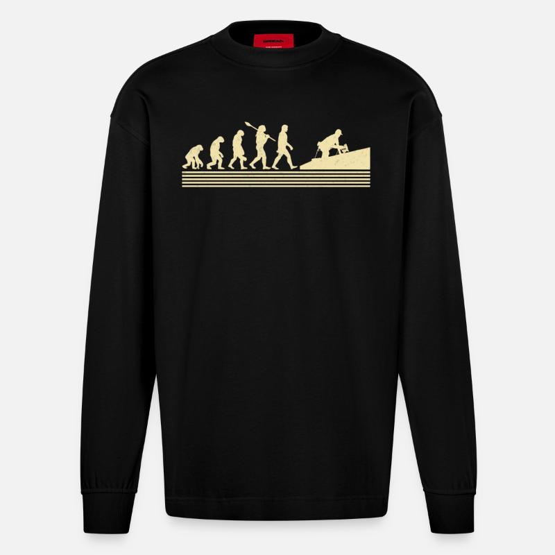 Évolution du couvreur - Manches longues bio épais oversize fabriqué en UE - SOLID BLACK