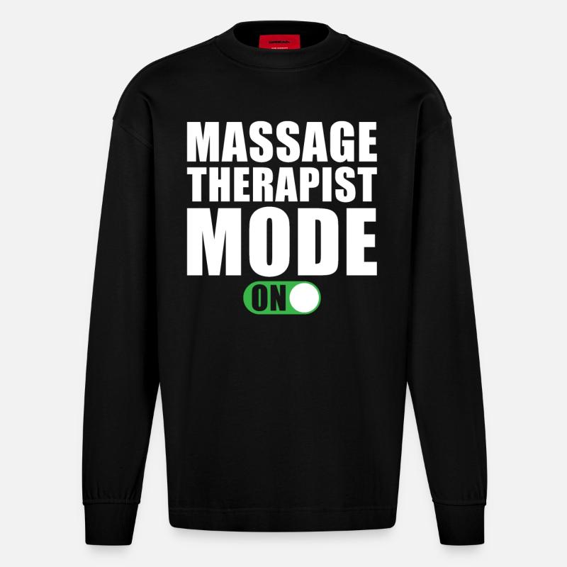 Masseur Modus Ein - Heavyweight Oversized Organic Langarmshirt Made in EU - SOLID BLACK