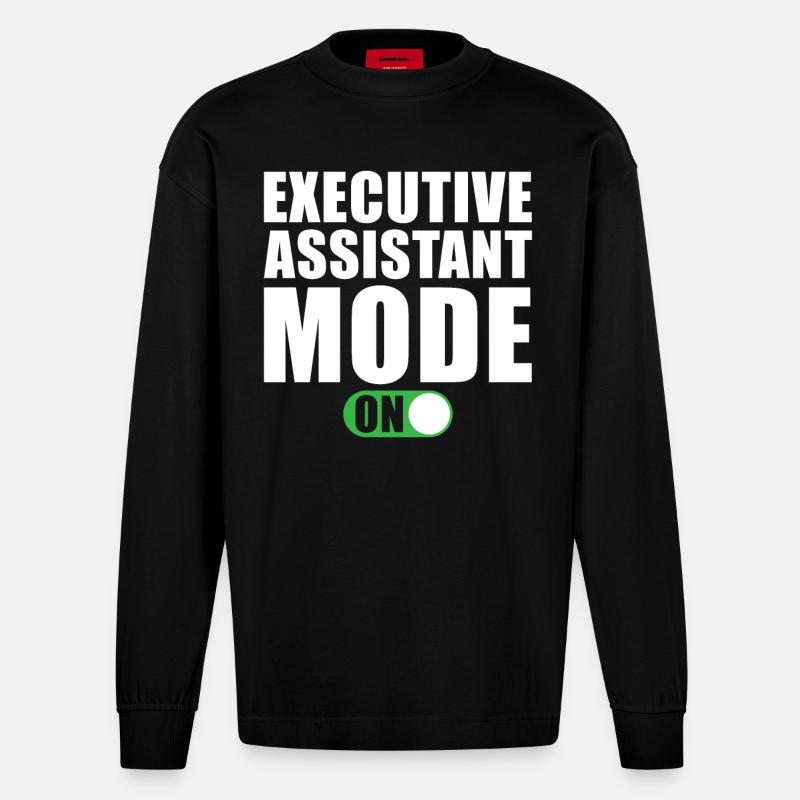 Assistant au mode de gestion - Manches longues bio épais oversize fabriqué en UE - SOLID BLACK