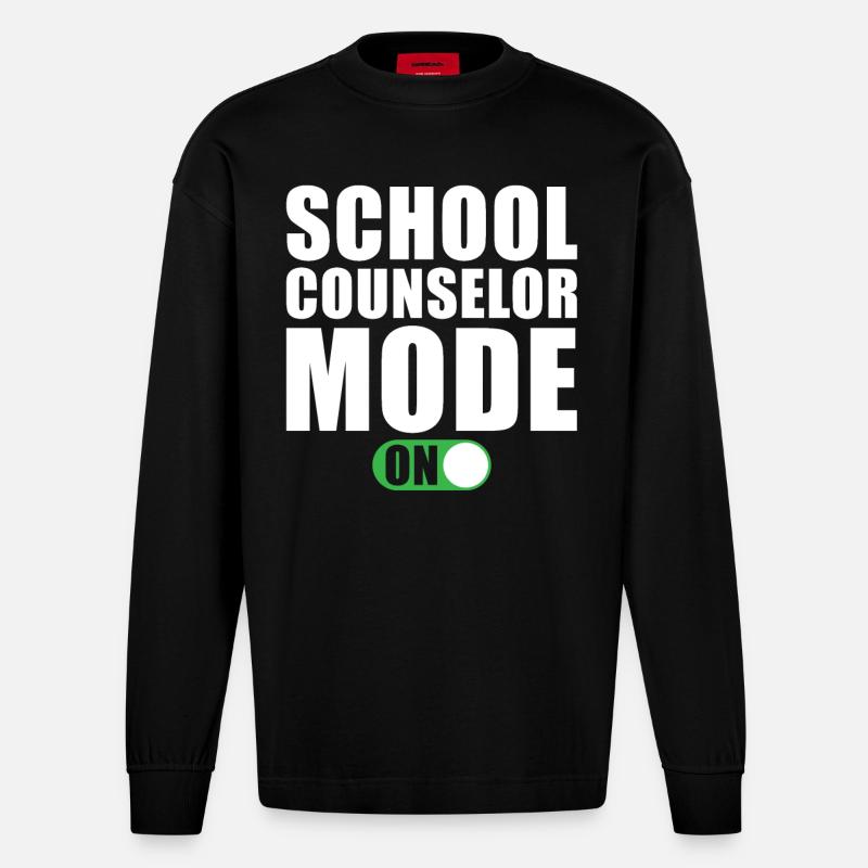 Mode Conseiller scolaire activé - Manches longues bio épais oversize fabriqué en UE - SOLID BLACK
